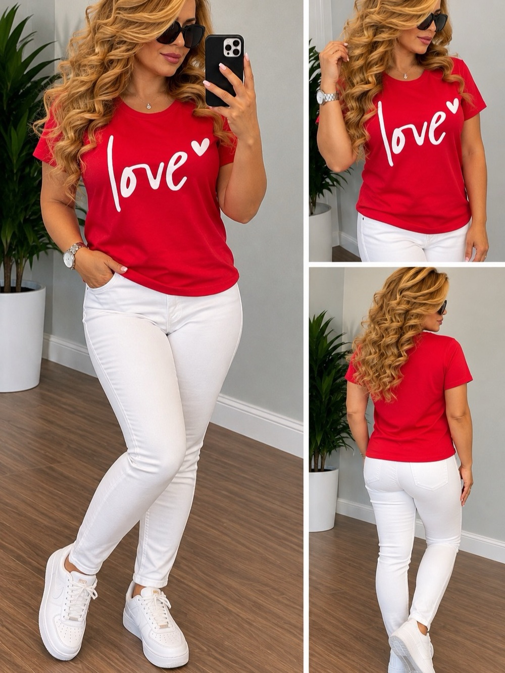 Love Graphic Short Sleeve Tee in Red